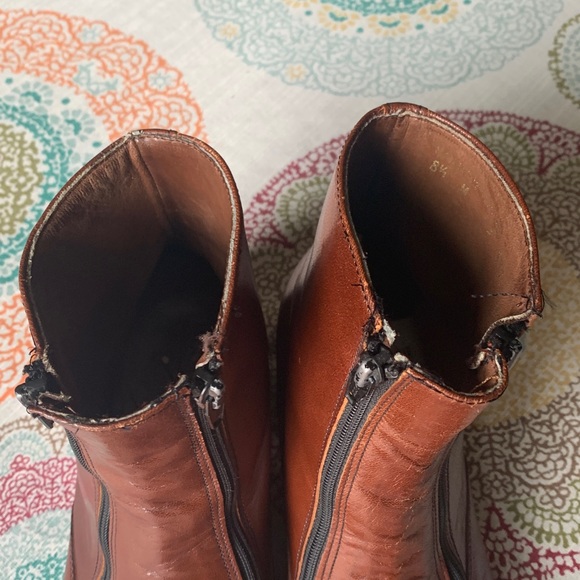 70’s Bostonian Double Zipper Brown Ankle Boots 8.5 - Picture 7 of 13